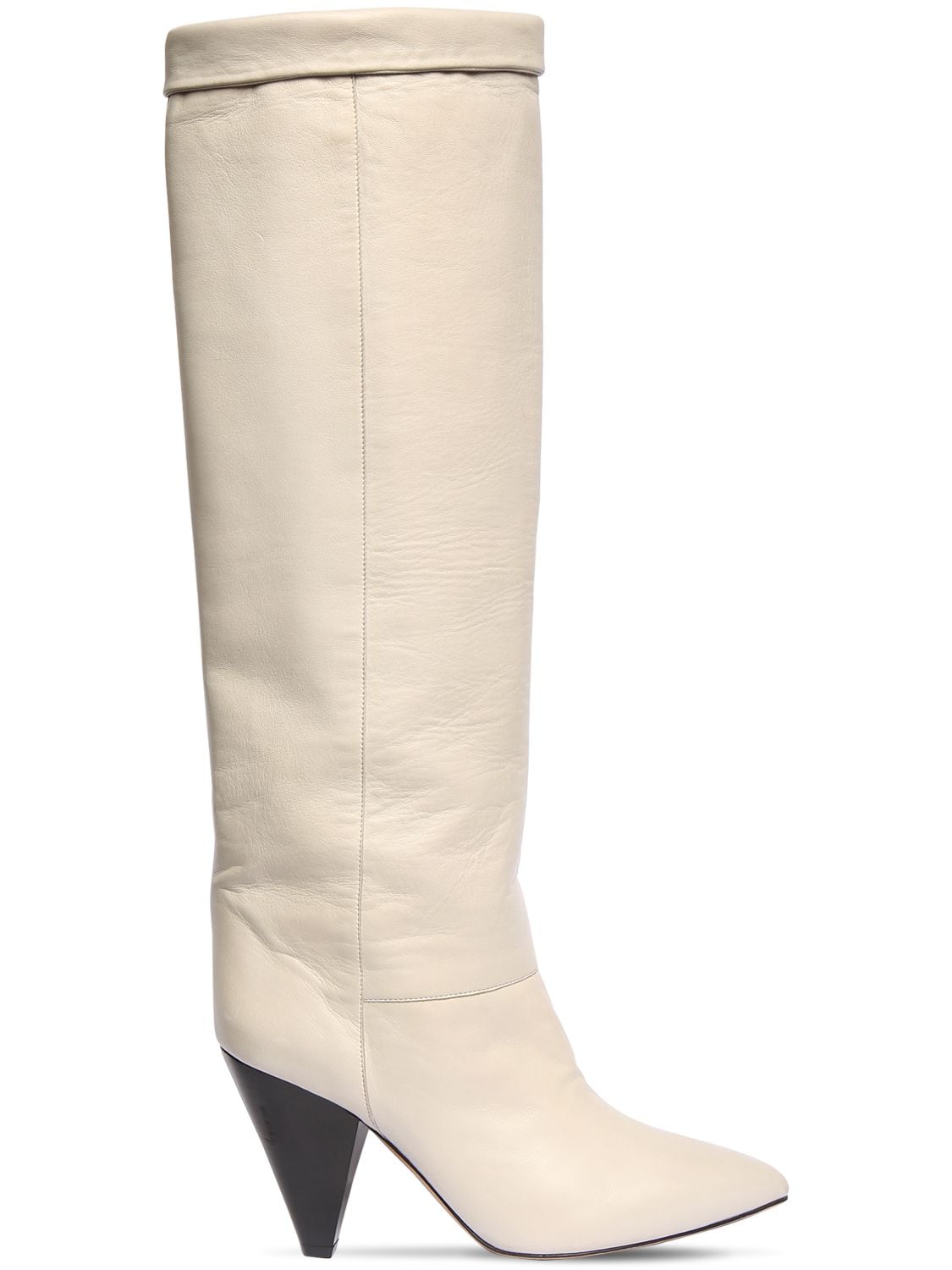 Isabel Marant 90mm Loens Leather Over-the-knee Boots In Off White