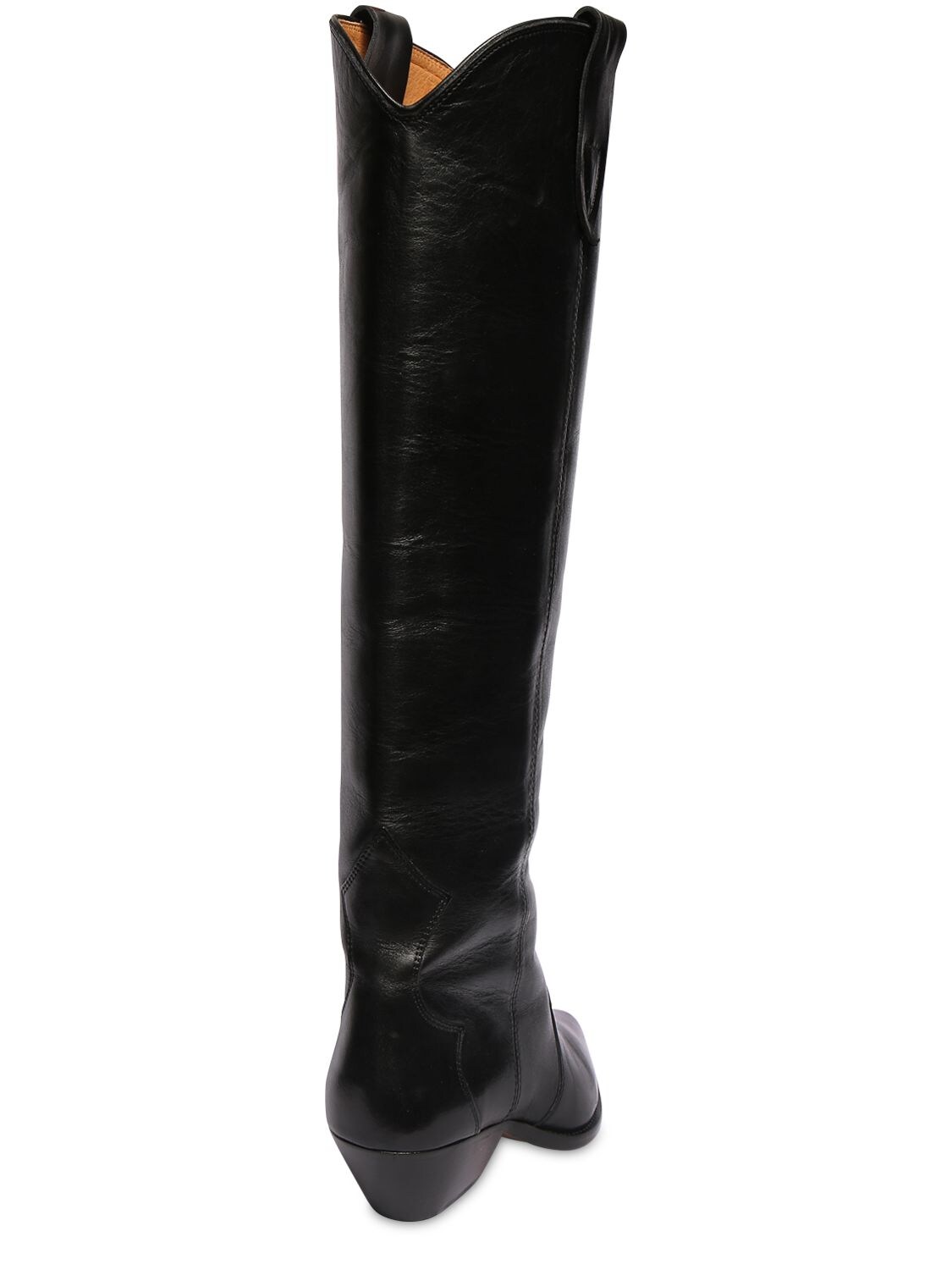 Shop Isabel Marant 40mm Denvee Leather Boots In Black