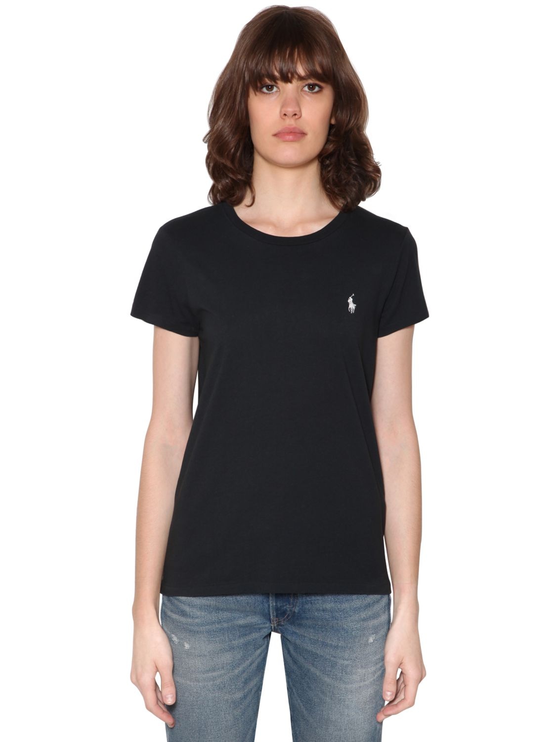 Polo Ralph Lauren Cotton Jersey T-shirt In Black