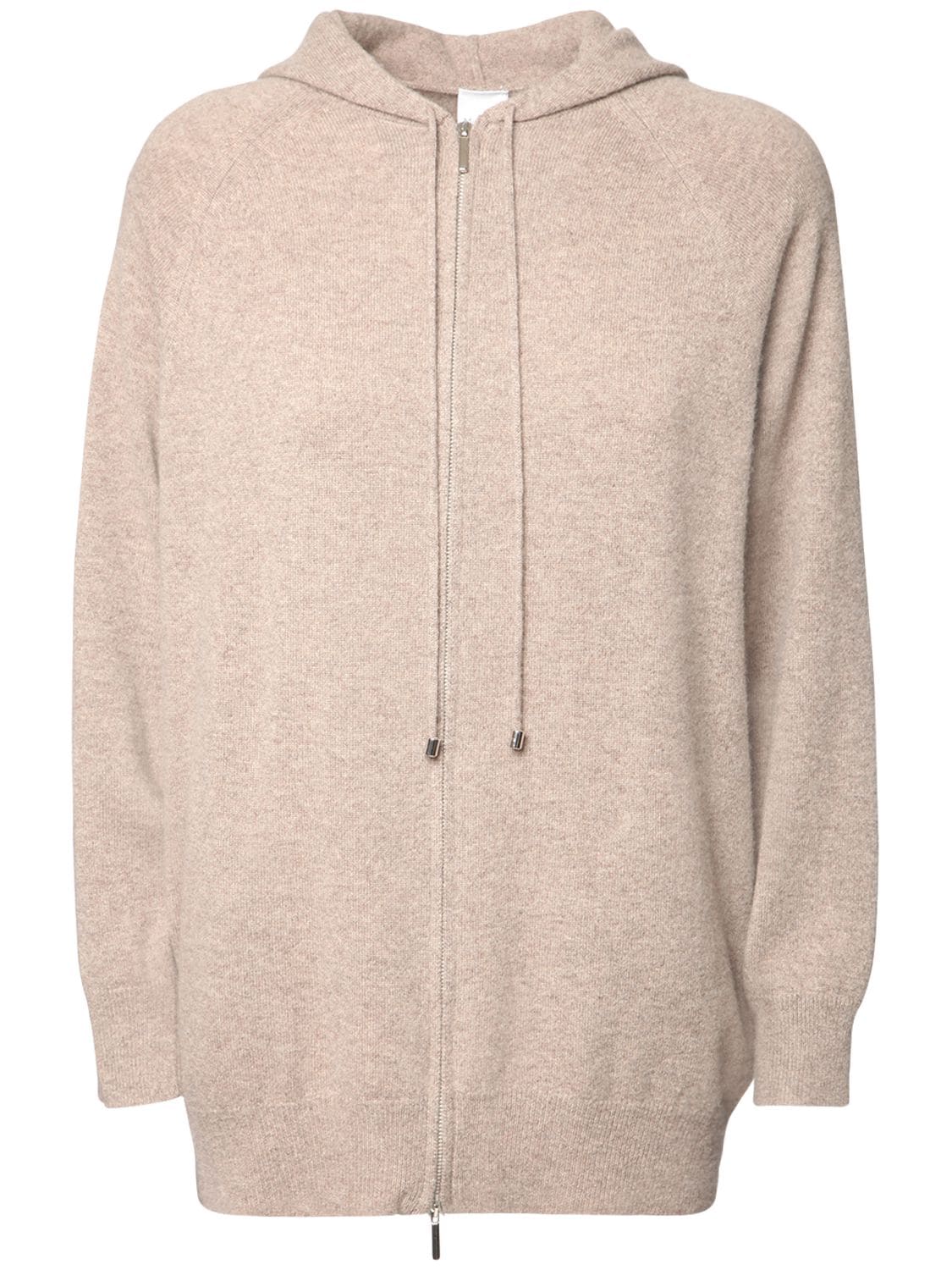 MAX MARA CASHMERE KNIT ZIP-UP HOODIE,72IF4V030-MDAZ0