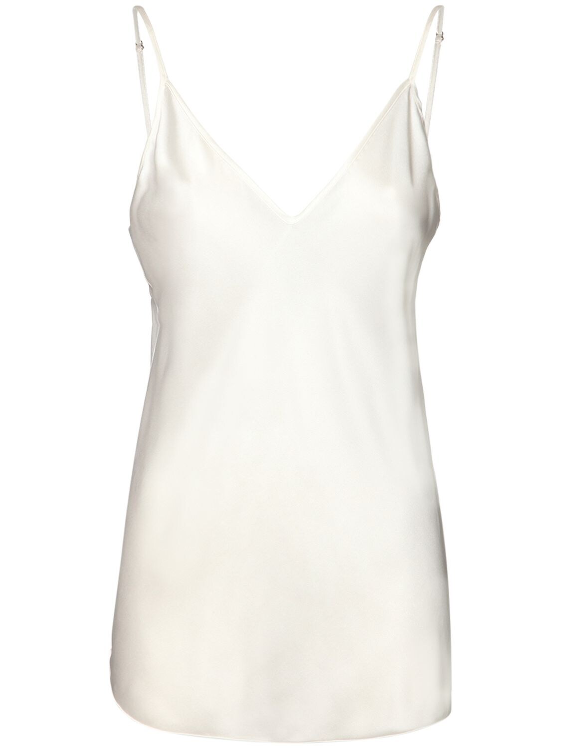 white satin tank top