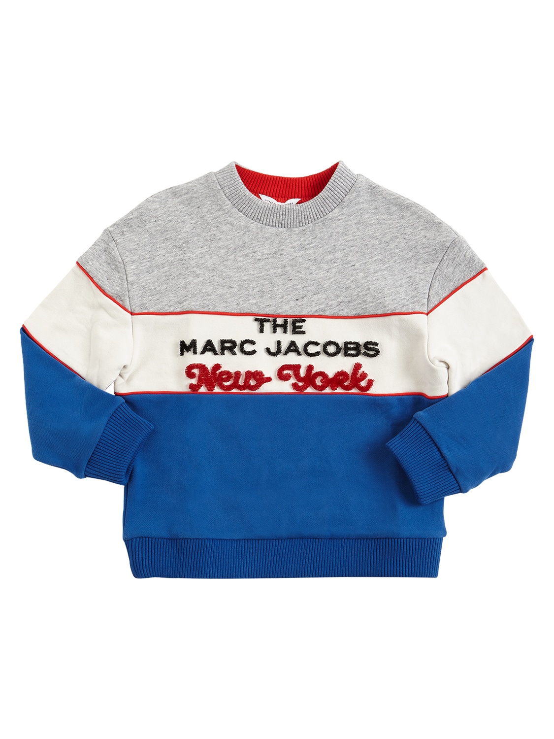 Little Marc Jacobs Flocked Logo Cotton Sweatshirt Luisaviaroma