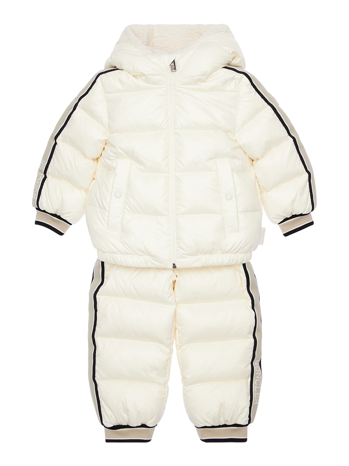 Moncler Kids' Nylon Laqué Down Jacket & Pants In White | ModeSens