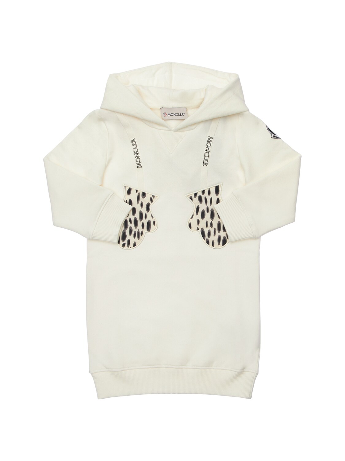Moncler Kids' Hooded Cotton Sweat Dress In White