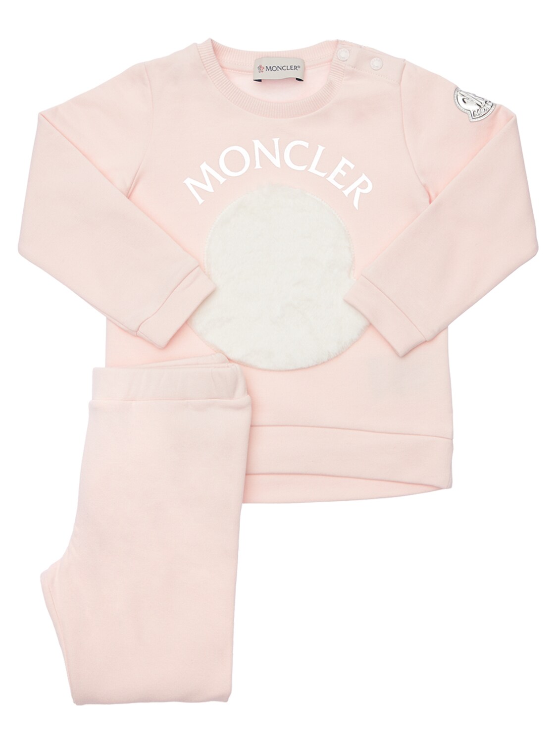 Moncler Kids' 棉质卫衣&运动裤 In Pink