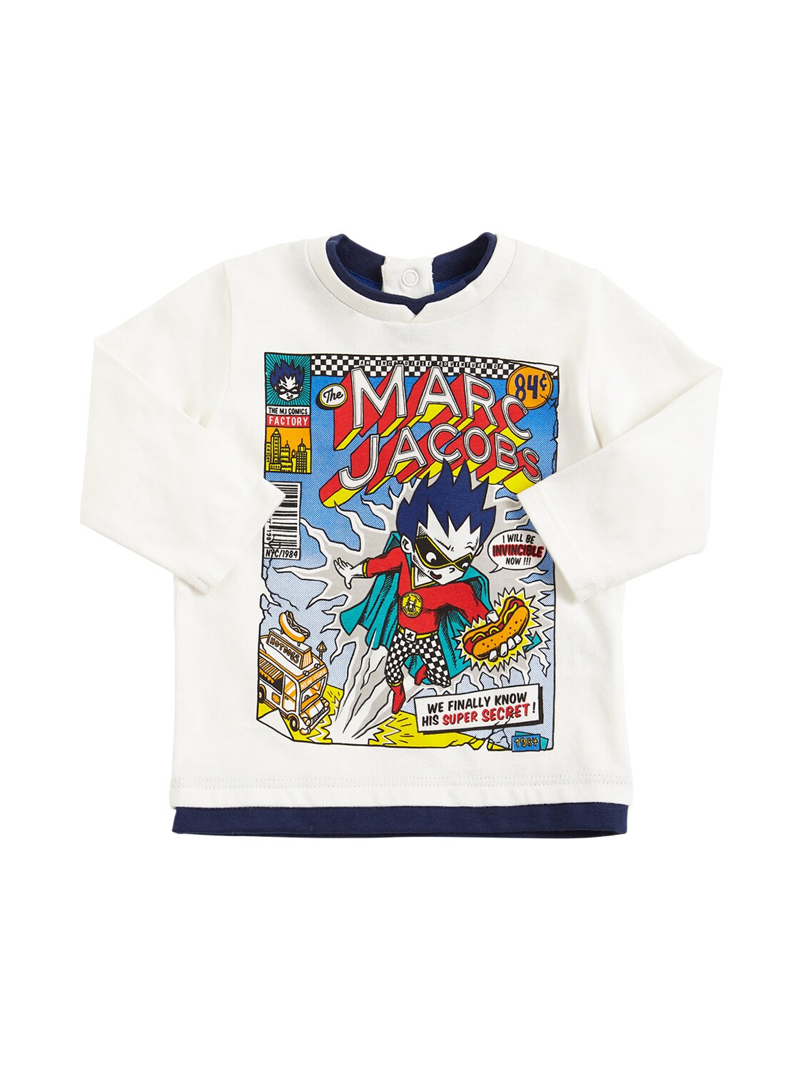 LITTLE MARC JACOBS SUPERHERO PRINT COTTON T-SHIRT,72IFH2029-MTE30