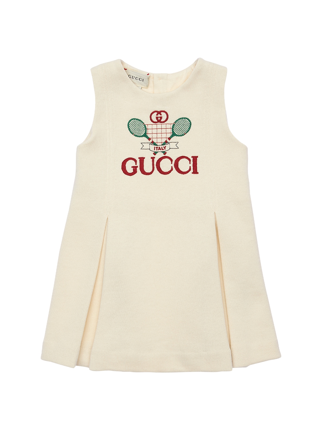 Gucci Kids' Logo Embroidery Cotton Sweat Dress In White
