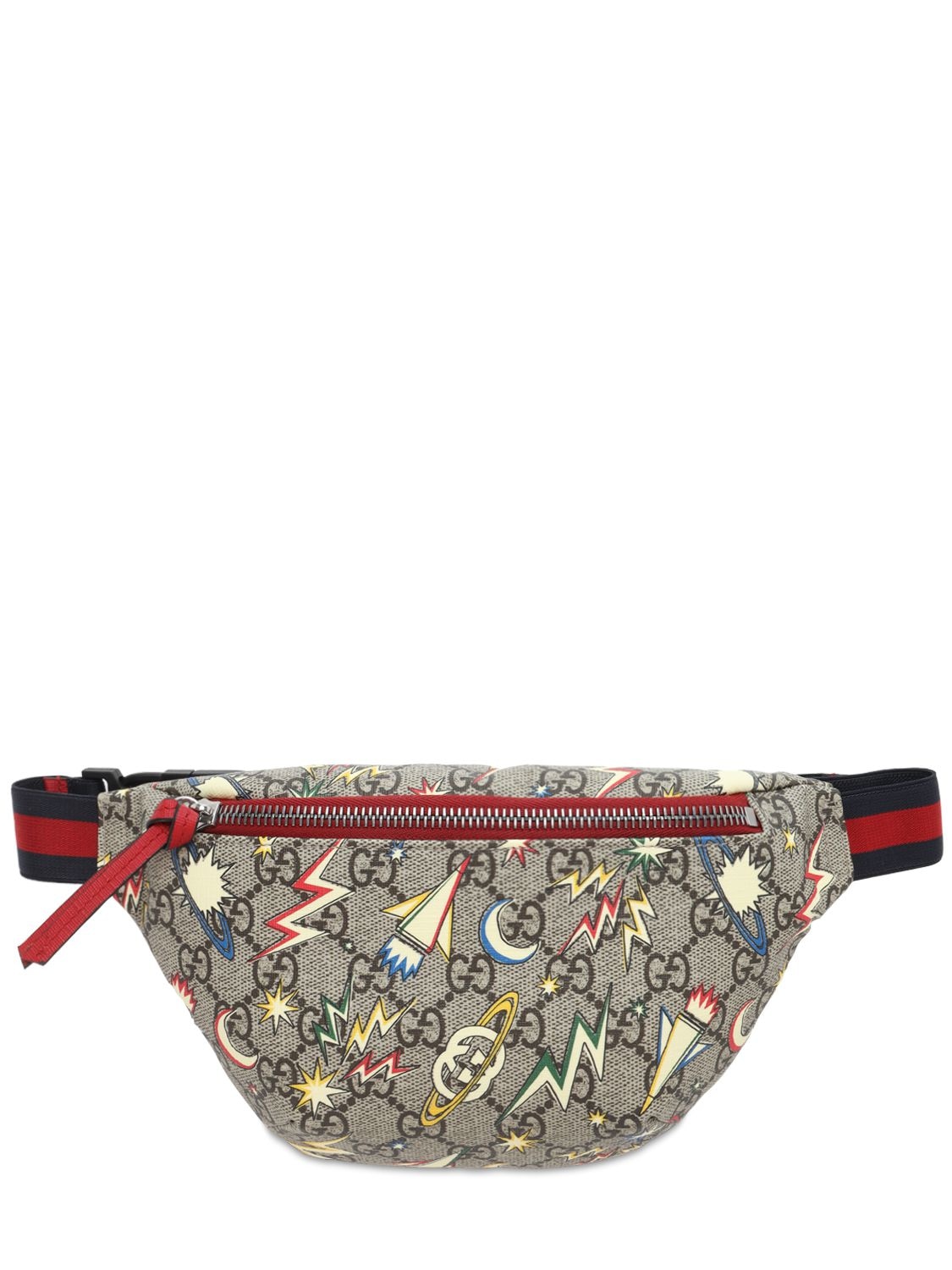Gucci Kids' Gg Supreme Space Printed Belt Bag In Beige