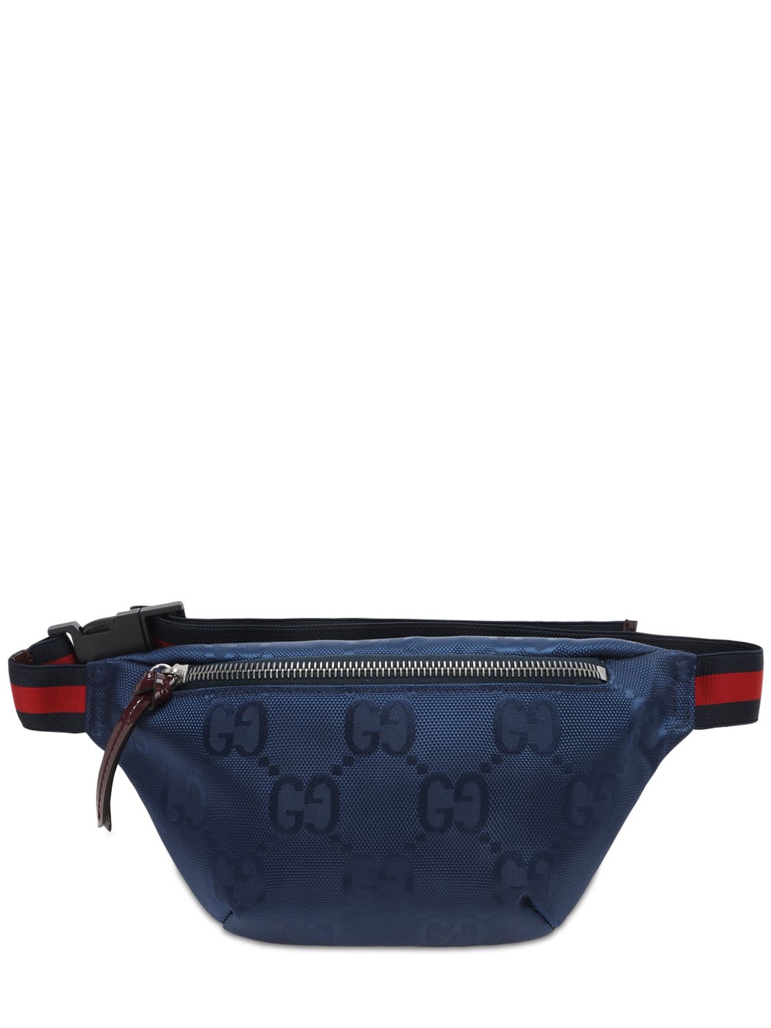 Gucci Kids' Gg Supreme Nylon Belt Bag In Blue
