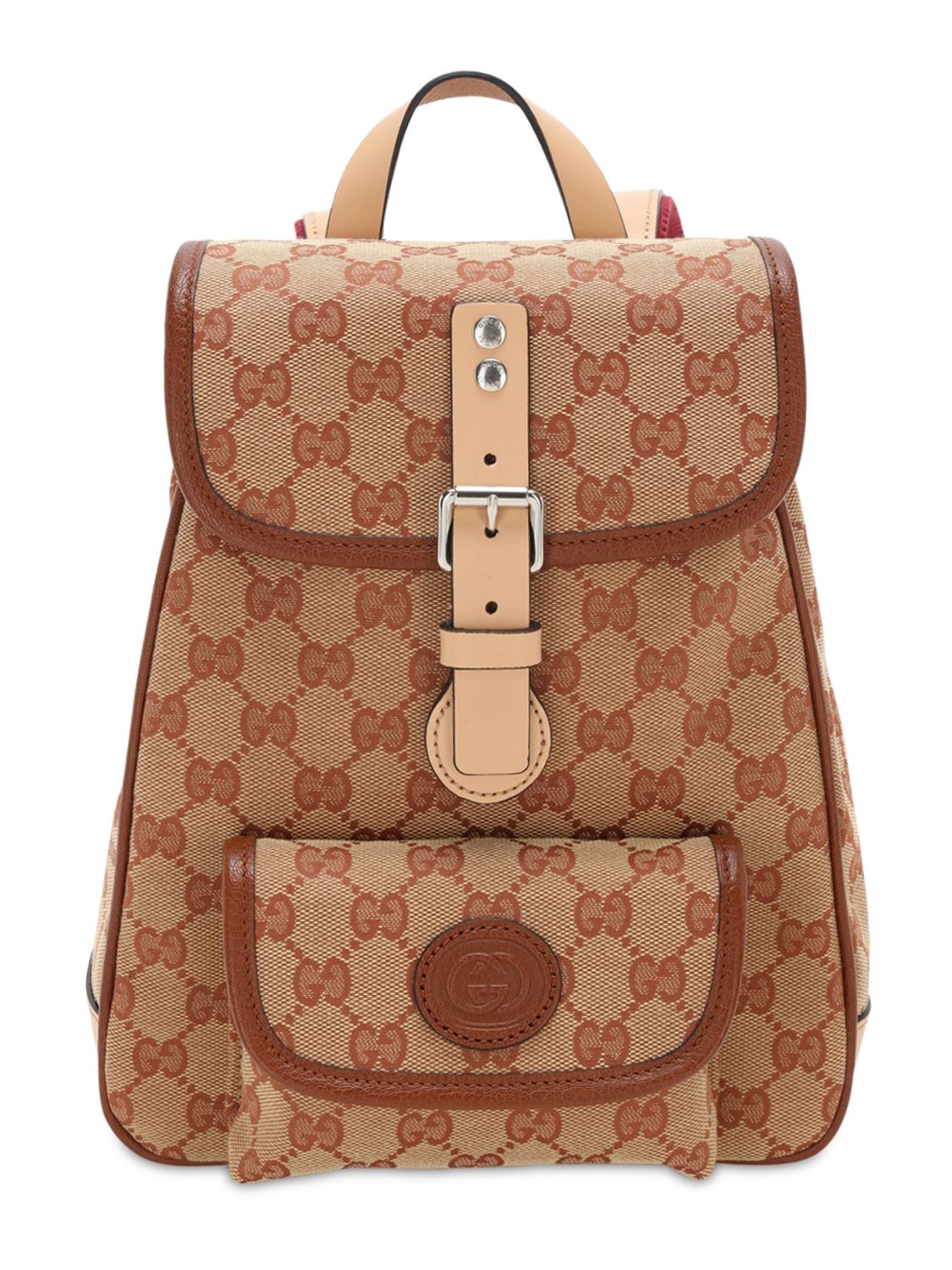 Gucci Kids' Gg Supreme Canvas Backpacks In Beige