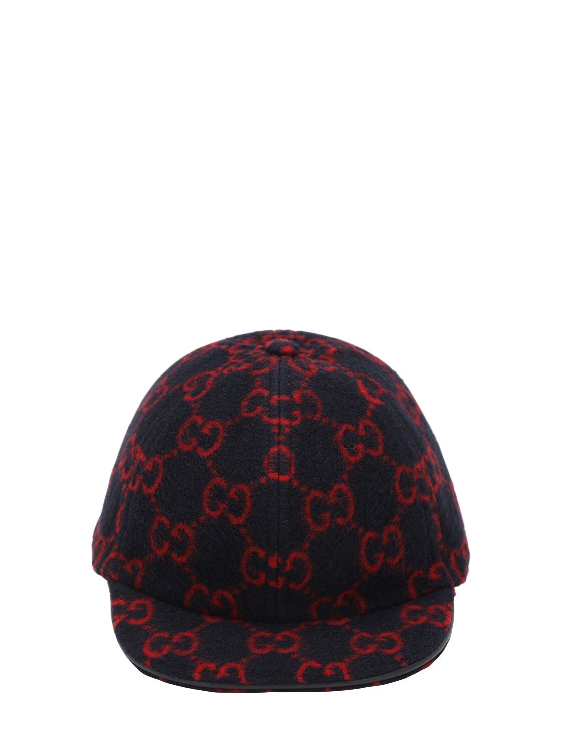 Gucci Babies' Gg Wool Blend Baseball Hat In Navy