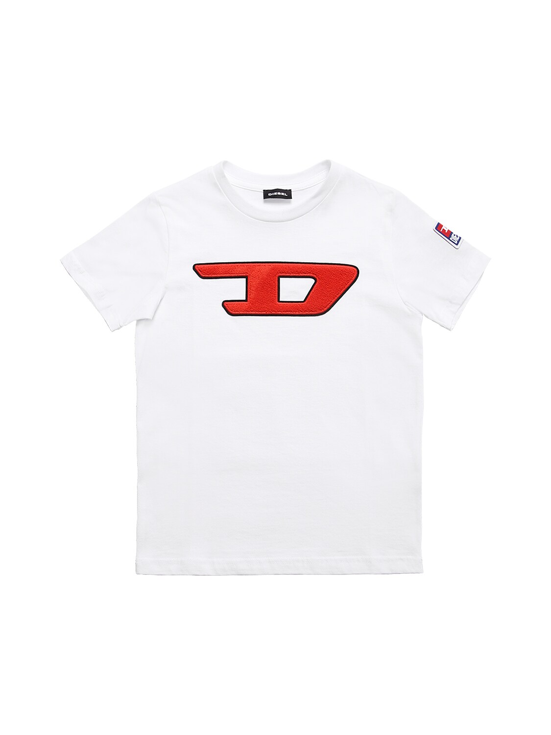 DIESEL LOGO PATCH COTTON JERSEY T-SHIRT,72IFI3022-SZEWMA2