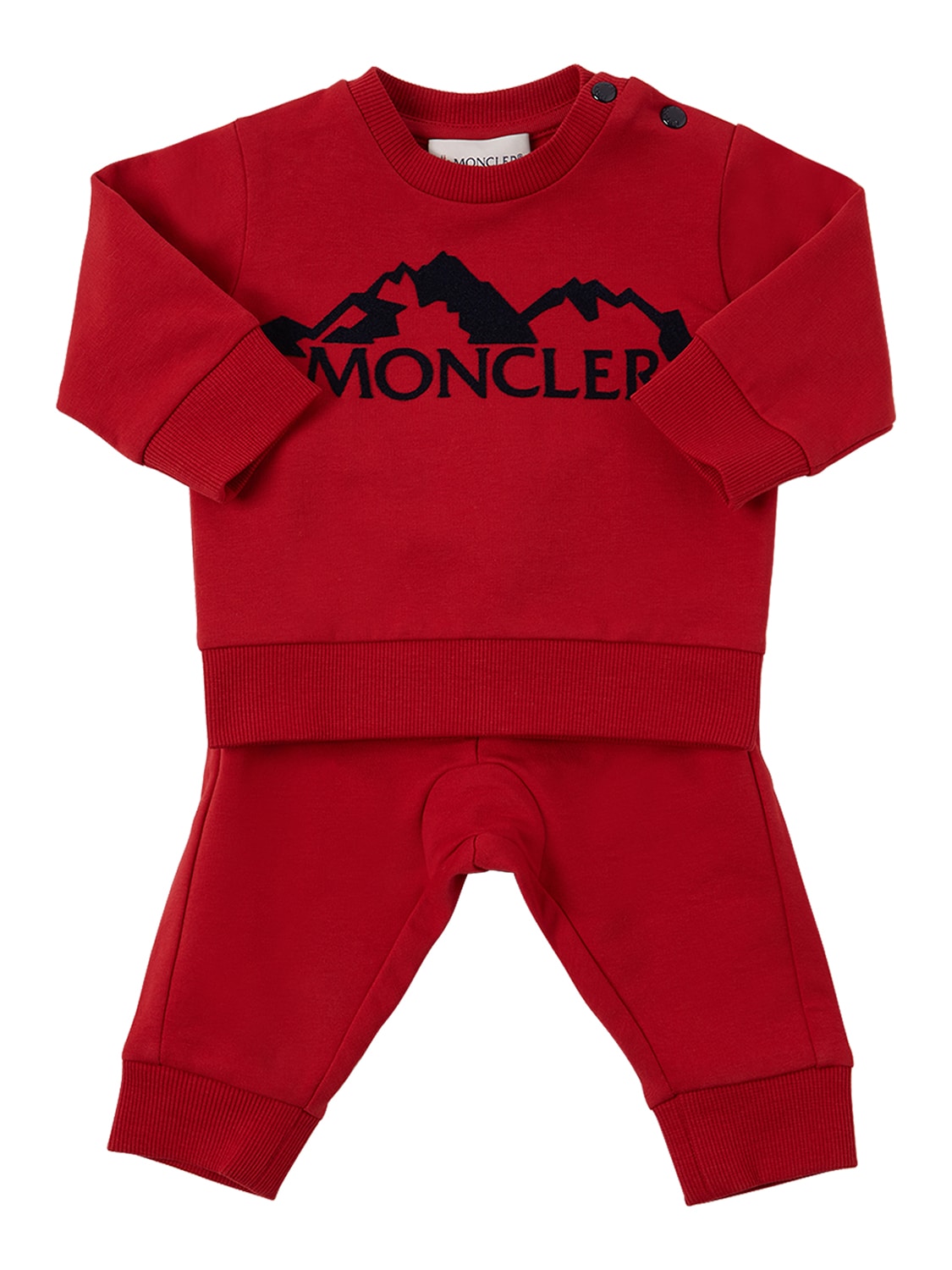 Moncler Kids' Cotton Sweatshirt & Sweat Pants In Red