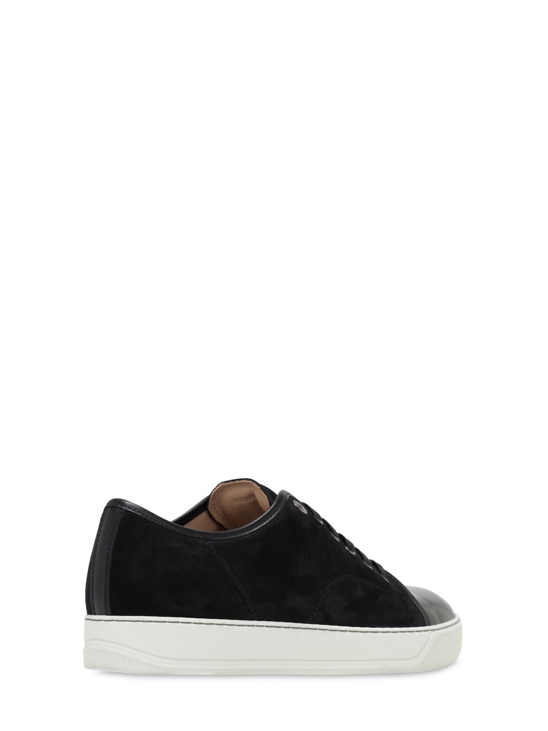 Shop Lanvin Suede & Leather Low Top Sneakers In Black