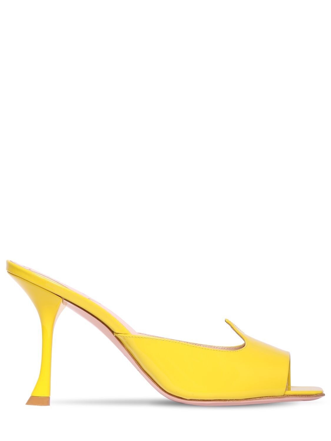 yellow heeled mules