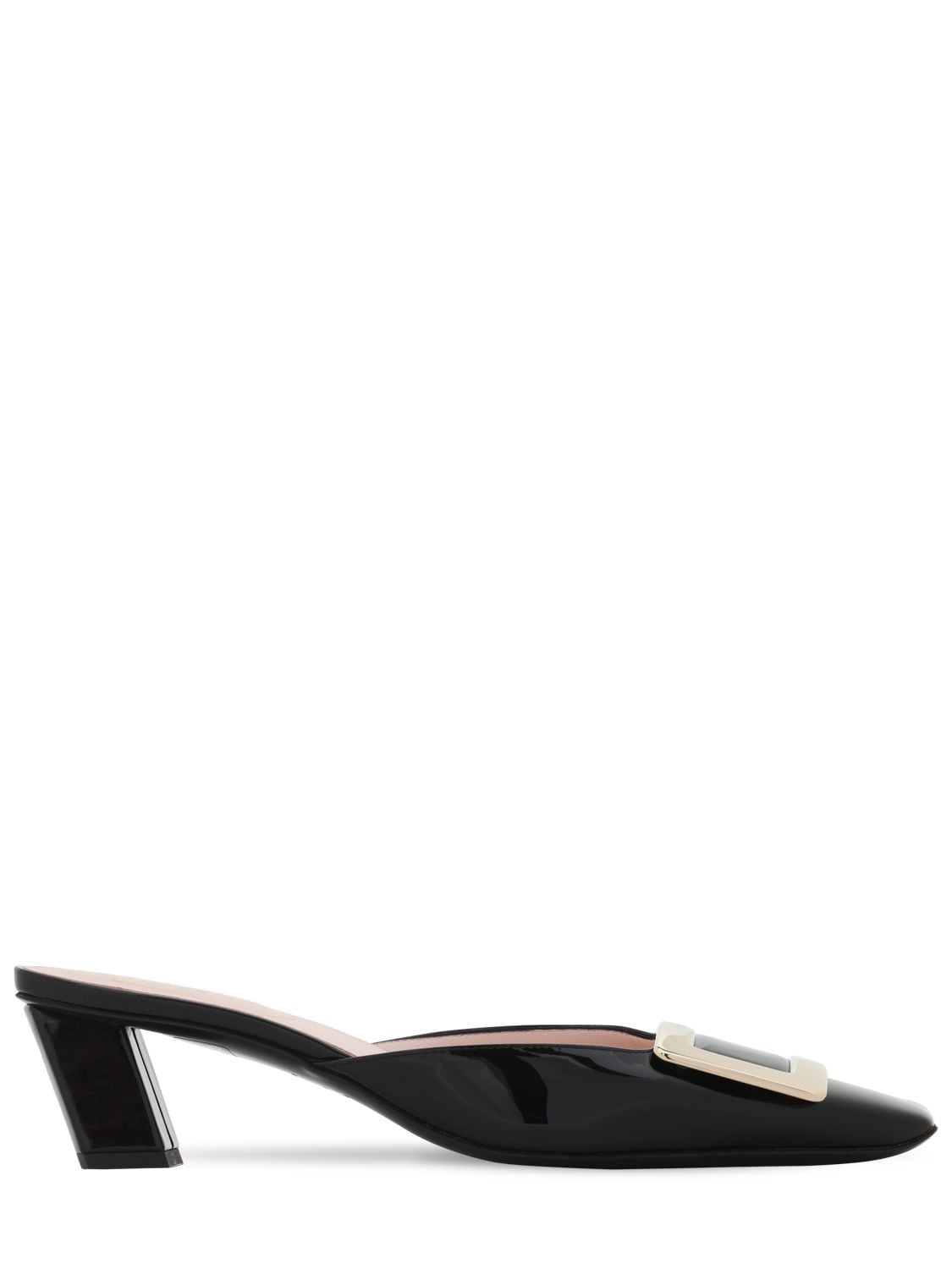 Shop Roger Vivier 45mm Belle Vivier Patent Leather Mules In Black