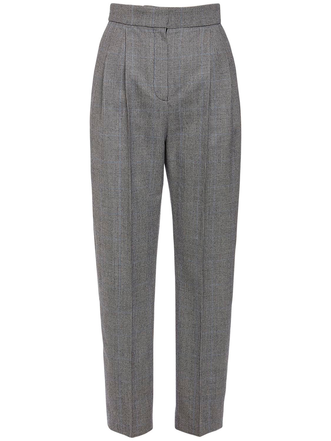ALEXANDER MCQUEEN HIGH WAIST PRINCE OF WALES SLIM trousers,72IG12016-MTA1OA2