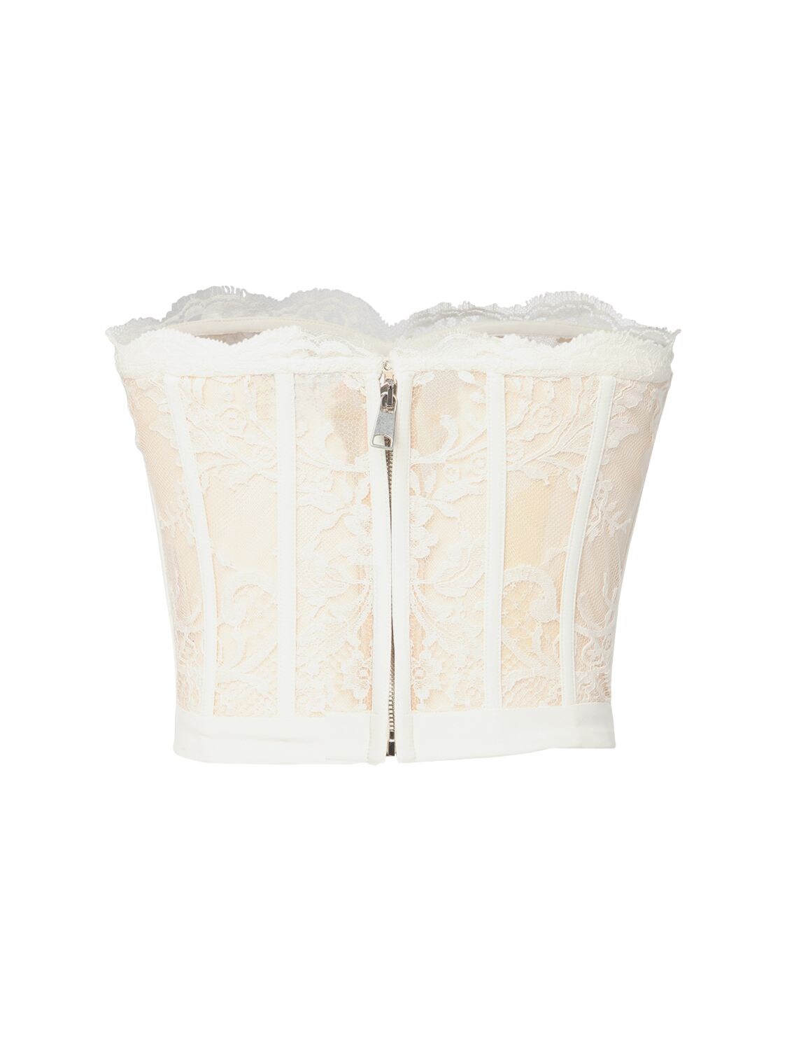 Guipure lace bustier in white - Alexander Mc Queen