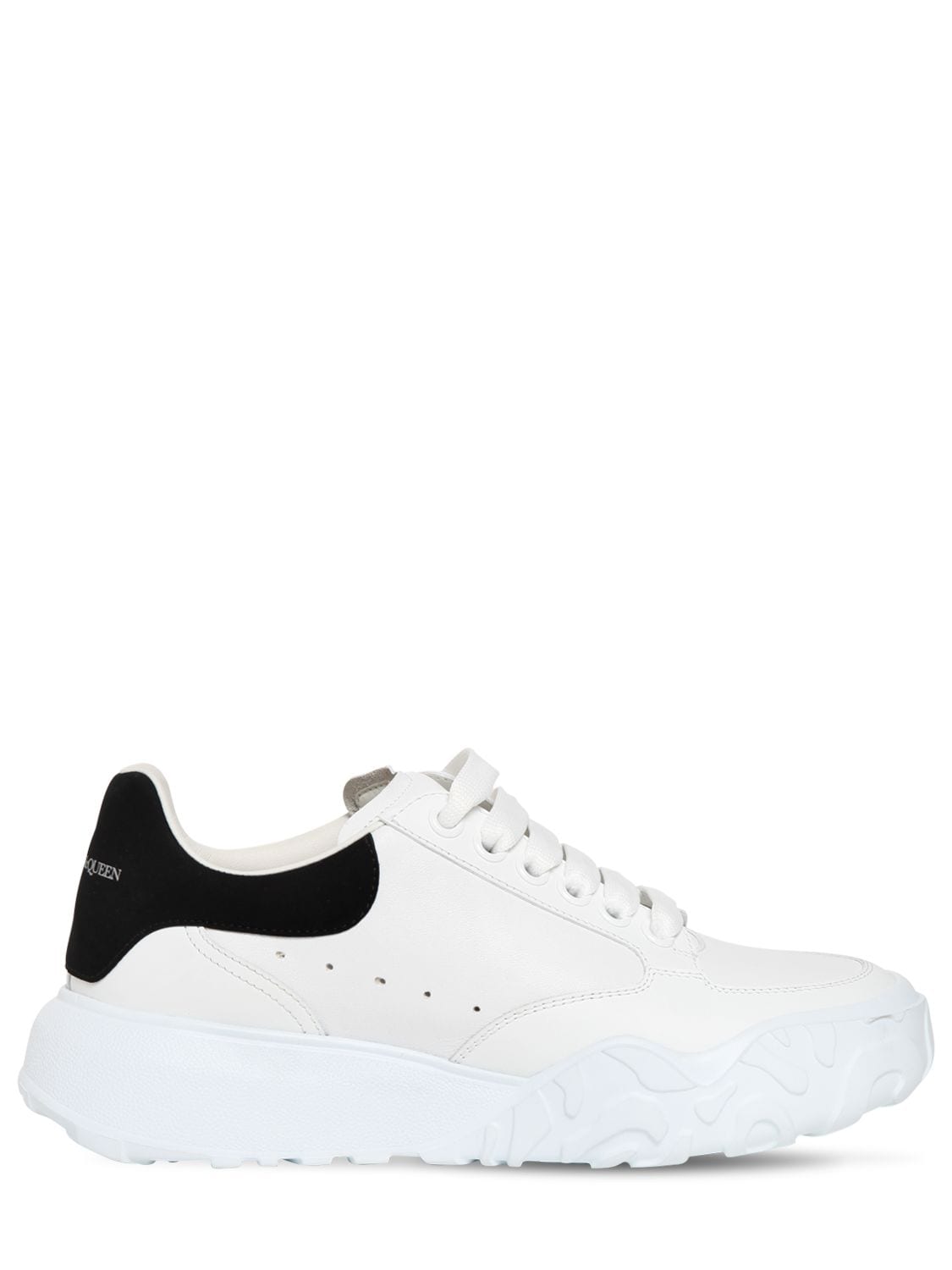 Alexander McQueen 45mm court trainer leather sneakers White/Black