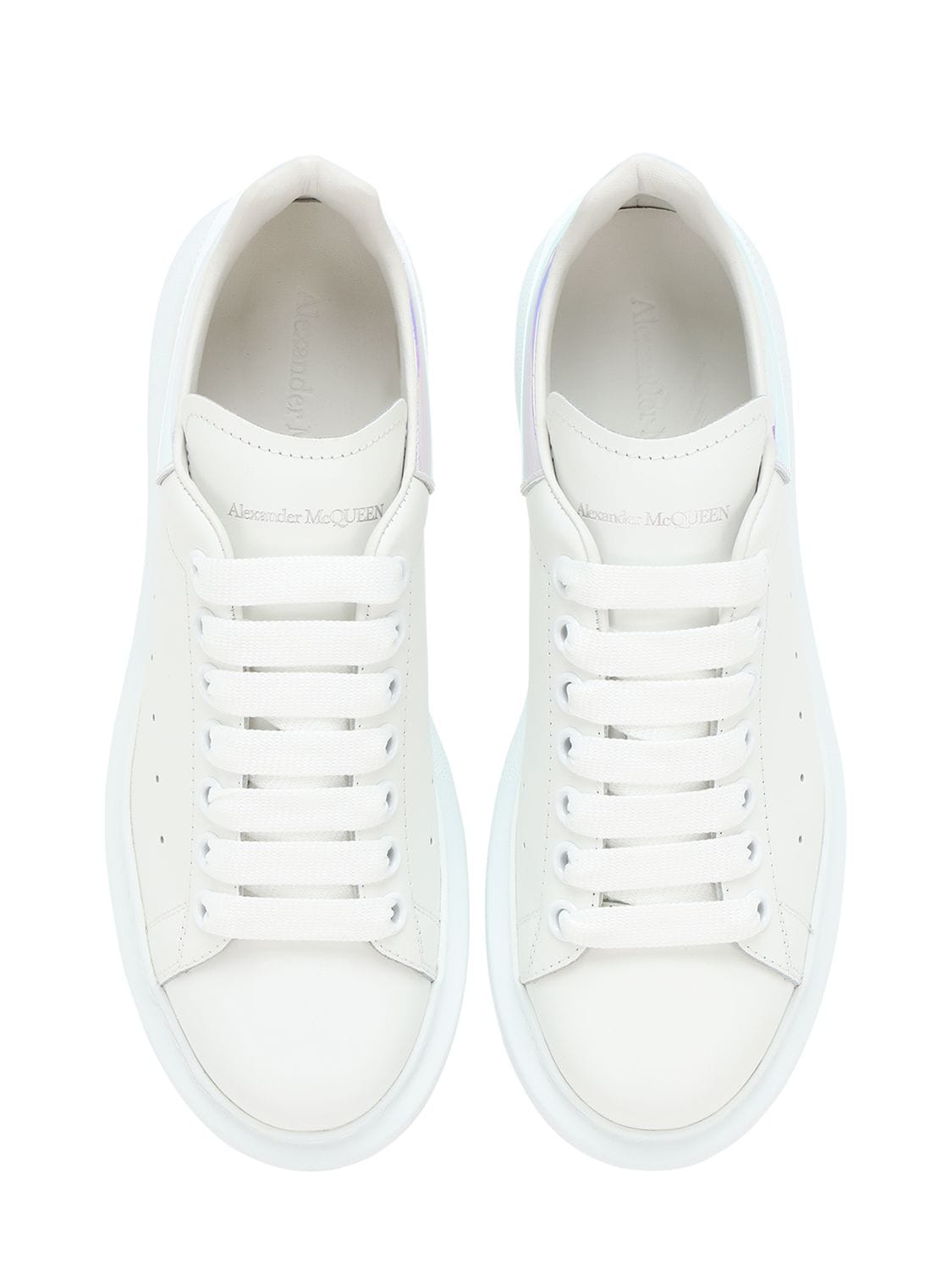 Shop Alexander Mcqueen 45mm Leather Sneakers In White,multi