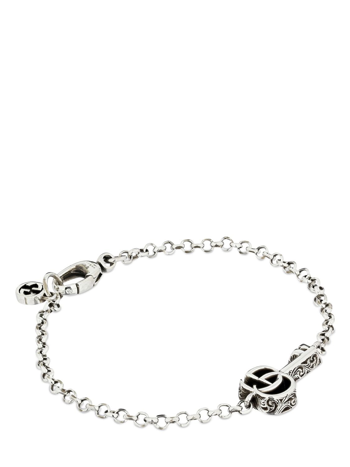 Gucci Gg Key Sterling Silver Bracelet | ModeSens