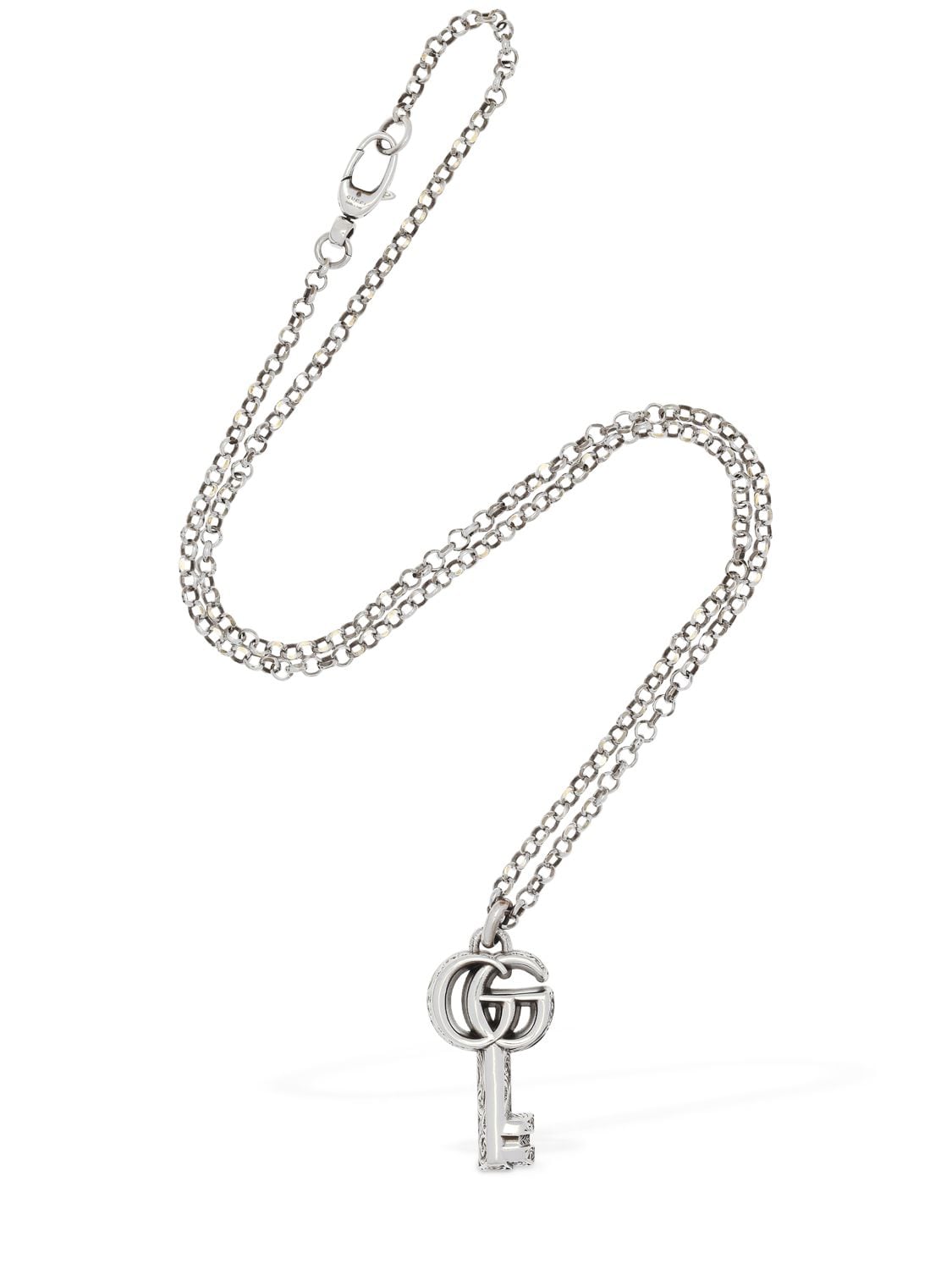 Gg Key Sterling Silver Pendant Necklace In Silver-tone