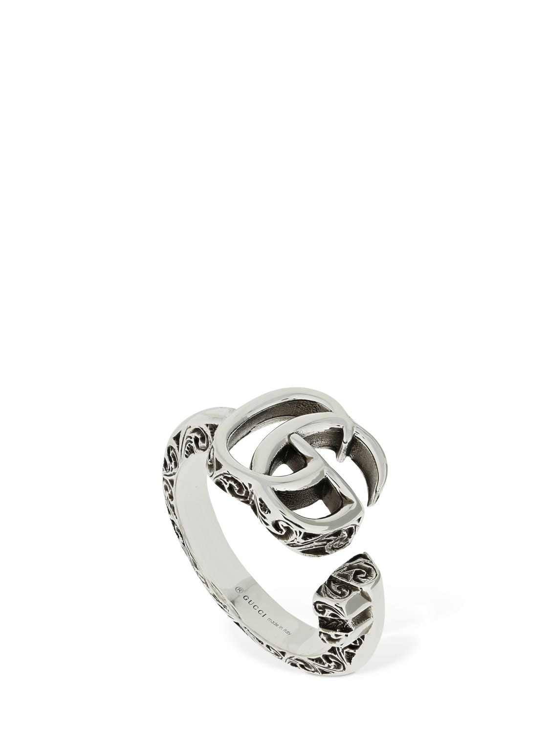 Shop Gucci Gg Marmont Key Open Ring In Silver