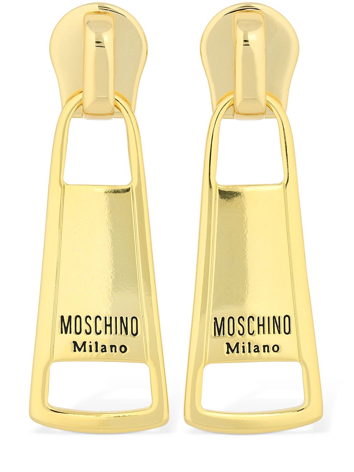 MOSCHINO LOGO ZIP CLIP-ON EARRINGS,72IG27001-NJA20