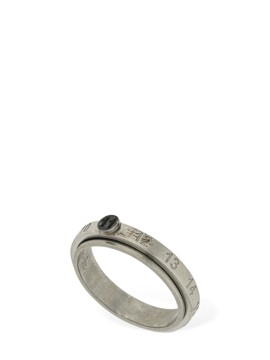Maison Margiela Embossed 11 Logo Thin Ring In Silver | ModeSens