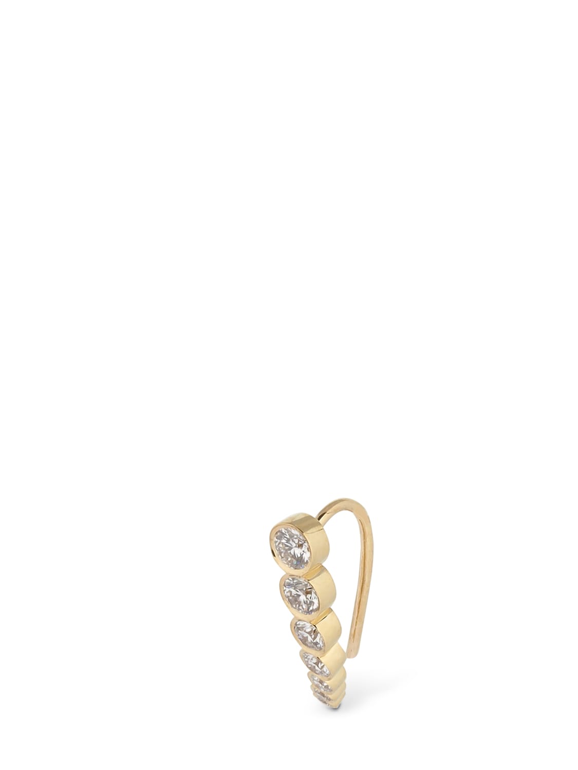 Shop Sophie Bille Brahe Petite Croissant De Lune Right Earring In Crystal,gold