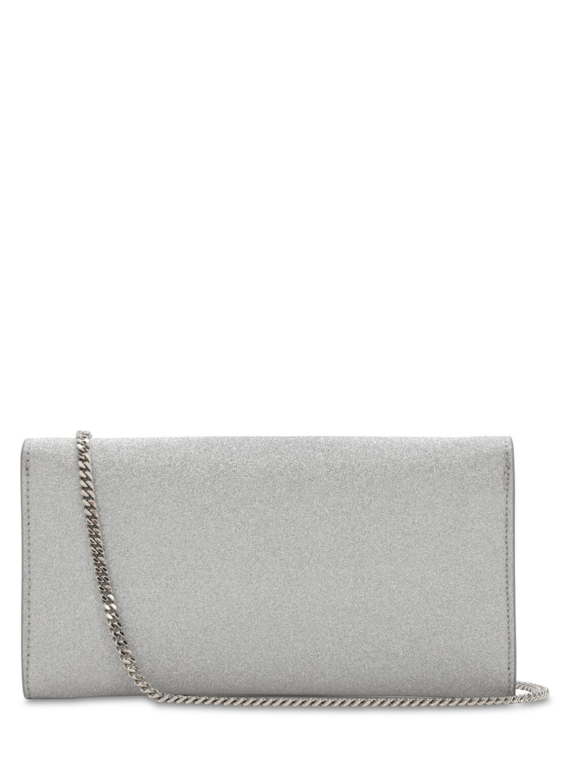 Shop Jimmy Choo Emmie Infinity Glittered Clutch In Silver