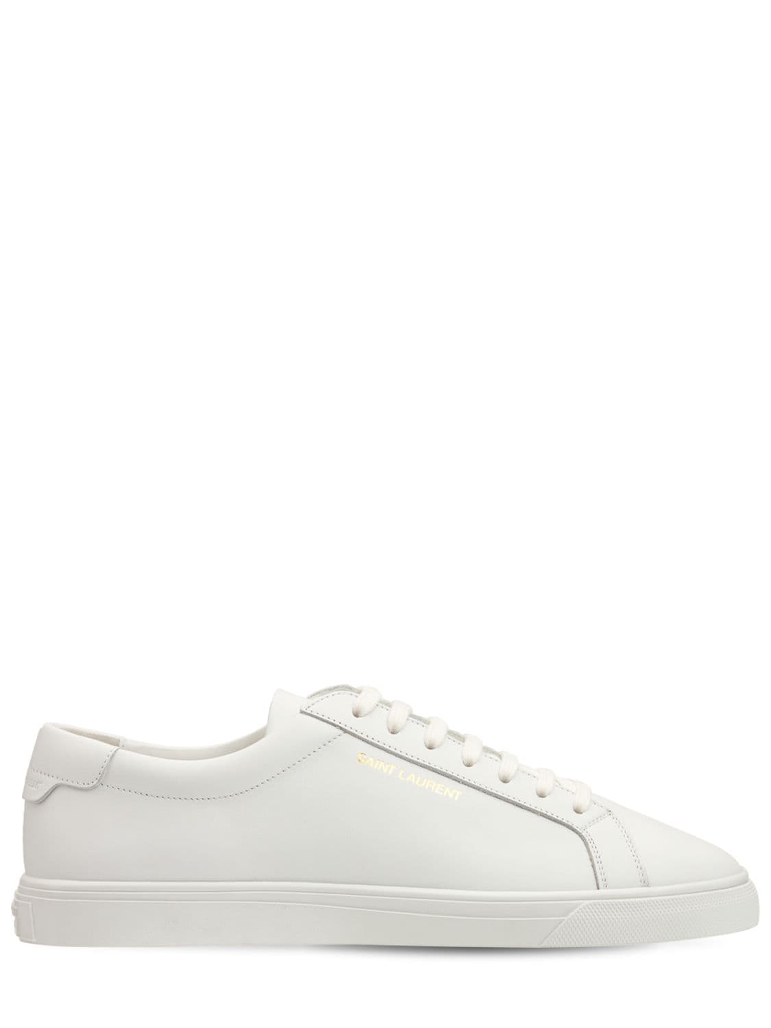 Saint Laurent - 10mm andy leather sneakers - White | Luisaviaroma