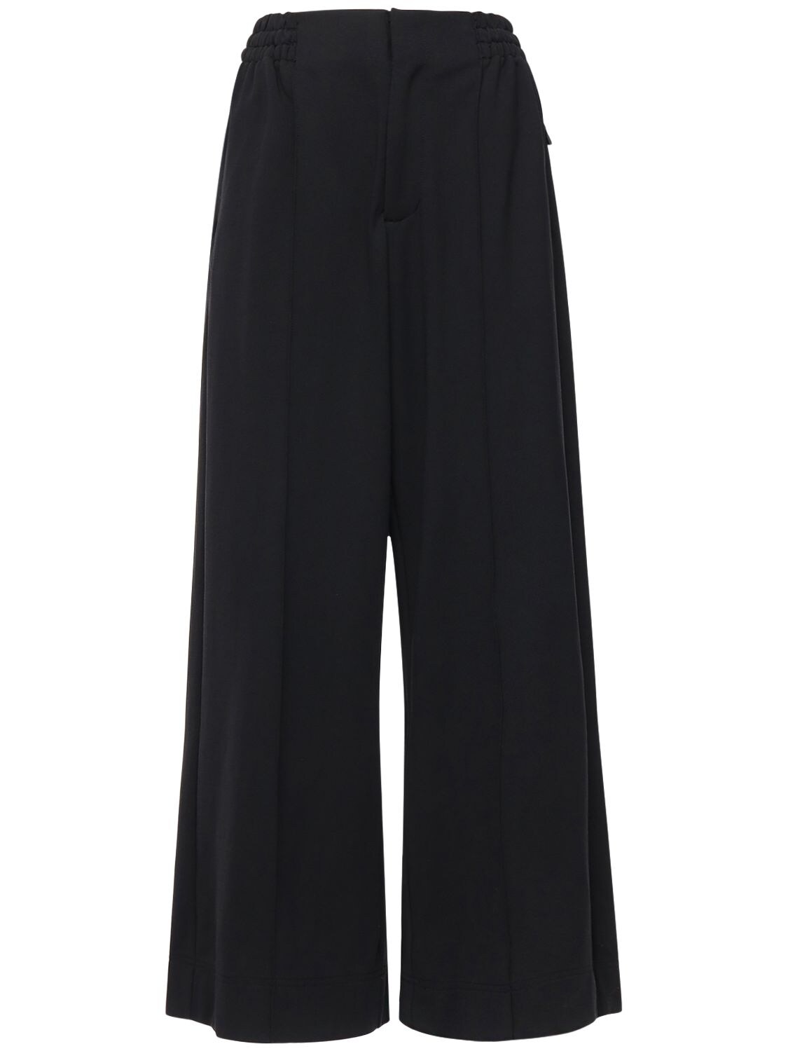 Y-3 COTTON BLEND WIDE LEG PANTS,72IG62012-QKXBQ0S1