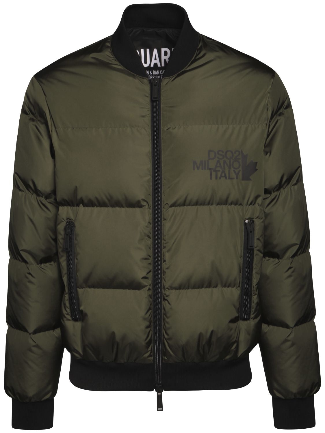 DSQUARED2 LOGO PRINT BOMBER DOWN JACKET,72IG7E096-NJKZ0