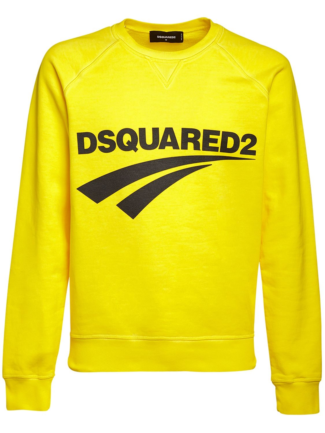 Dsquared2 Logo Print Cotton Sweatshirt In Yellow | ModeSens