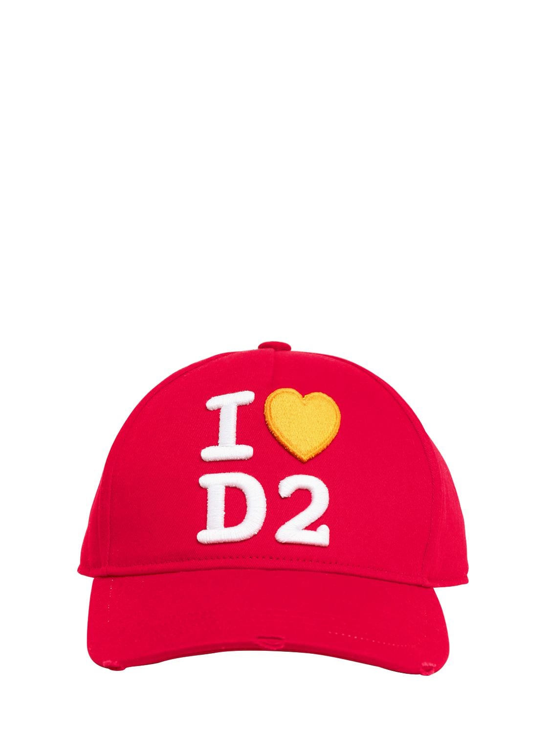 Dsquared2 I Love D2 Cotton Canvas Baseball Hat In Red