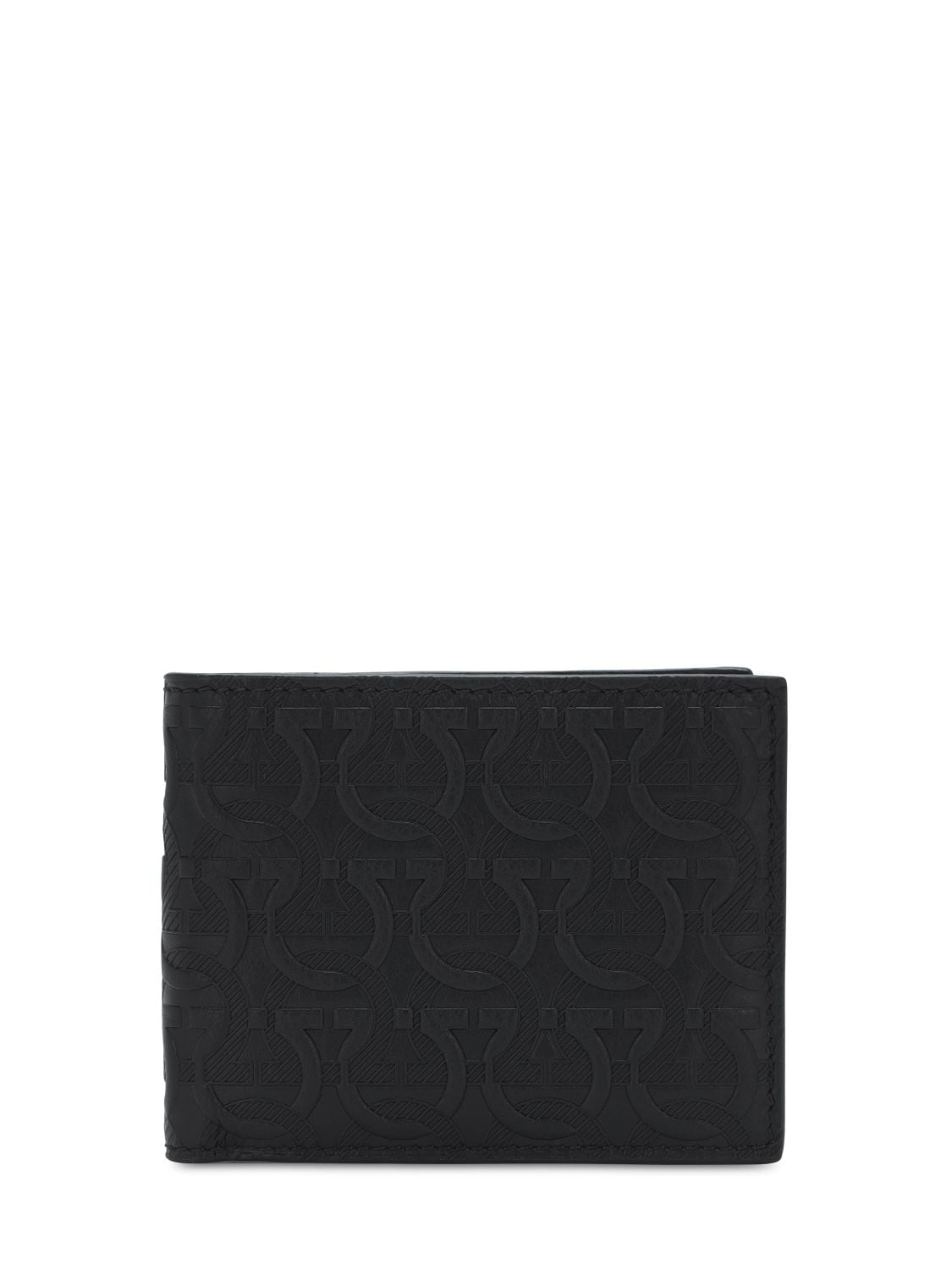 Ferragamo Logo Embossed Billfold Wallet In Black