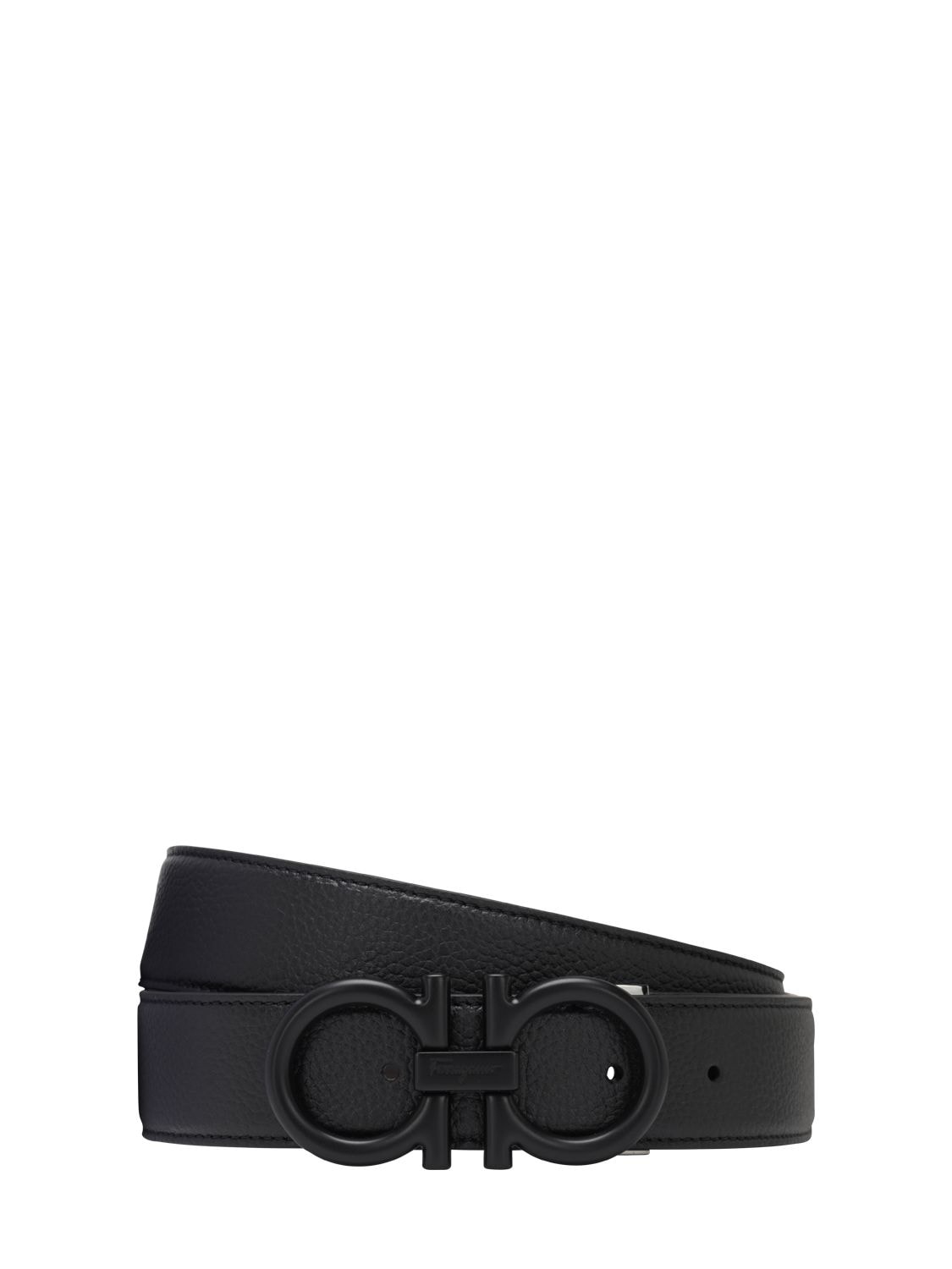 FERRAGAMO 3.5CM BLACK LOGO REVERSIBLE LEATHER BELT,72IG85008-NZA5MZEY0