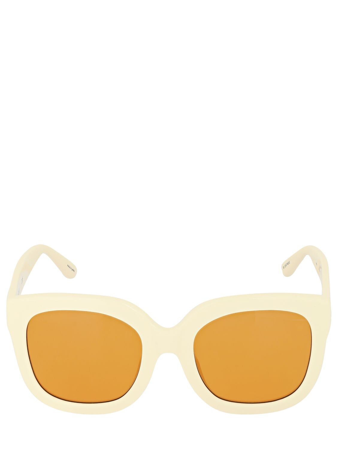 Attico Zoe Oversized Round Acetate Sunglasses In Cream,orange