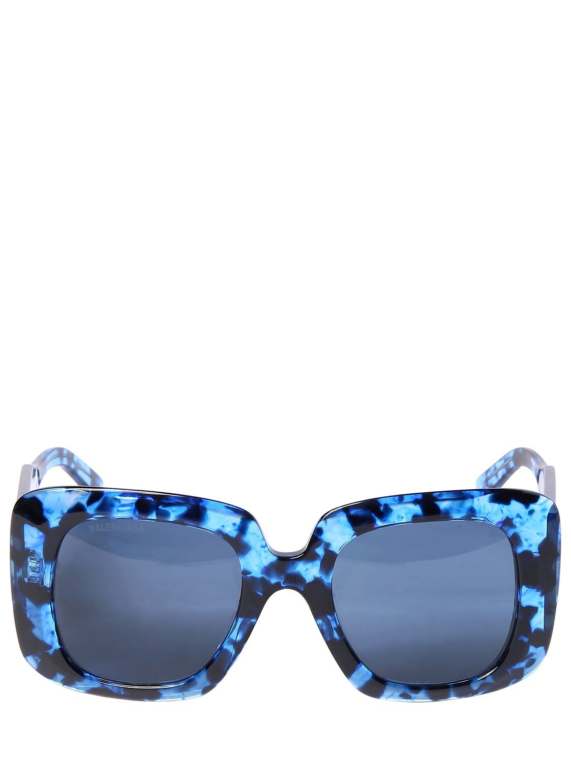 Balenciaga Blow 0119s Square Acetate Sunglasses In Blue,havana