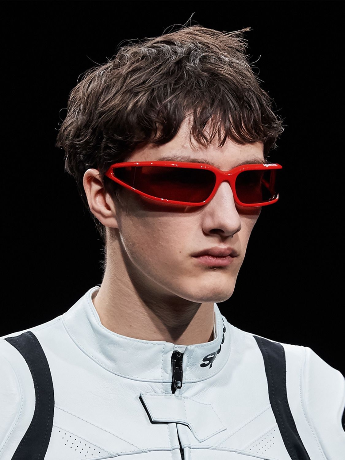 Balenciaga Screen 0123s Rectangular Sunglasses In Red