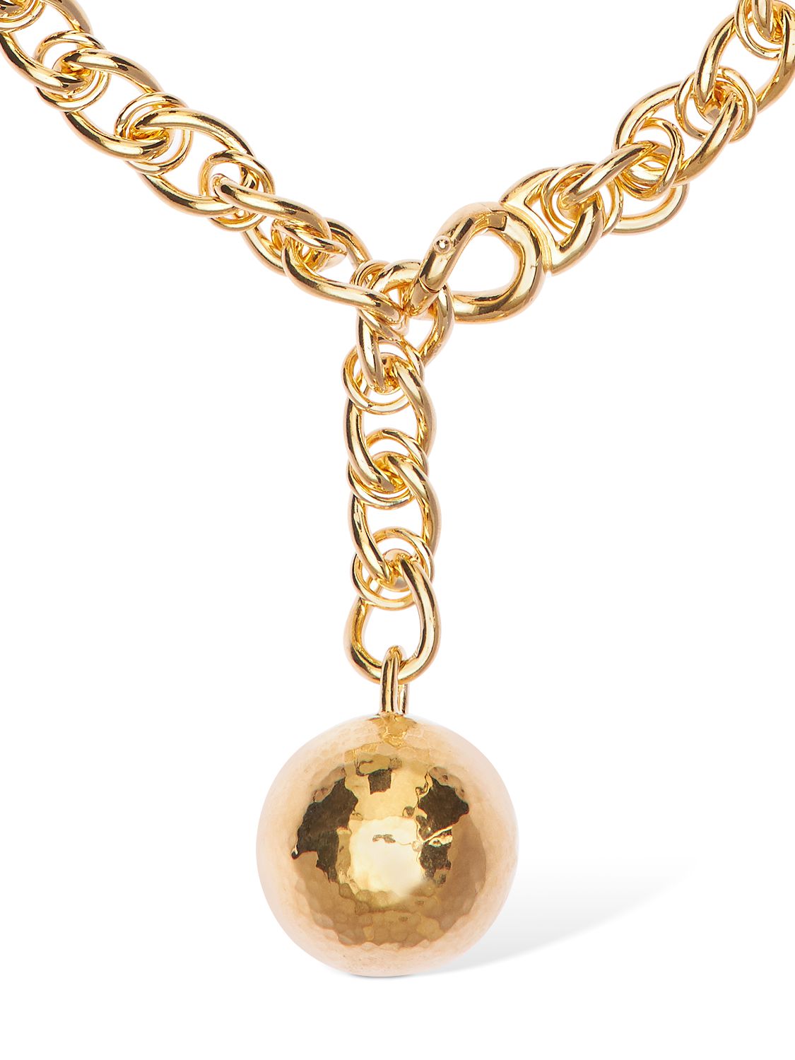 Bottega Braided Chain Necklace W/ Sphere In Gold ModeSens