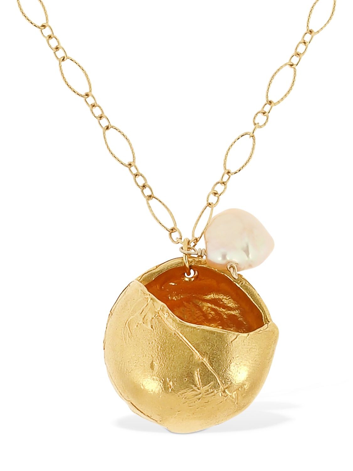 Alighieri Jaja & The Pearl Short Necklace In Gold,pearl