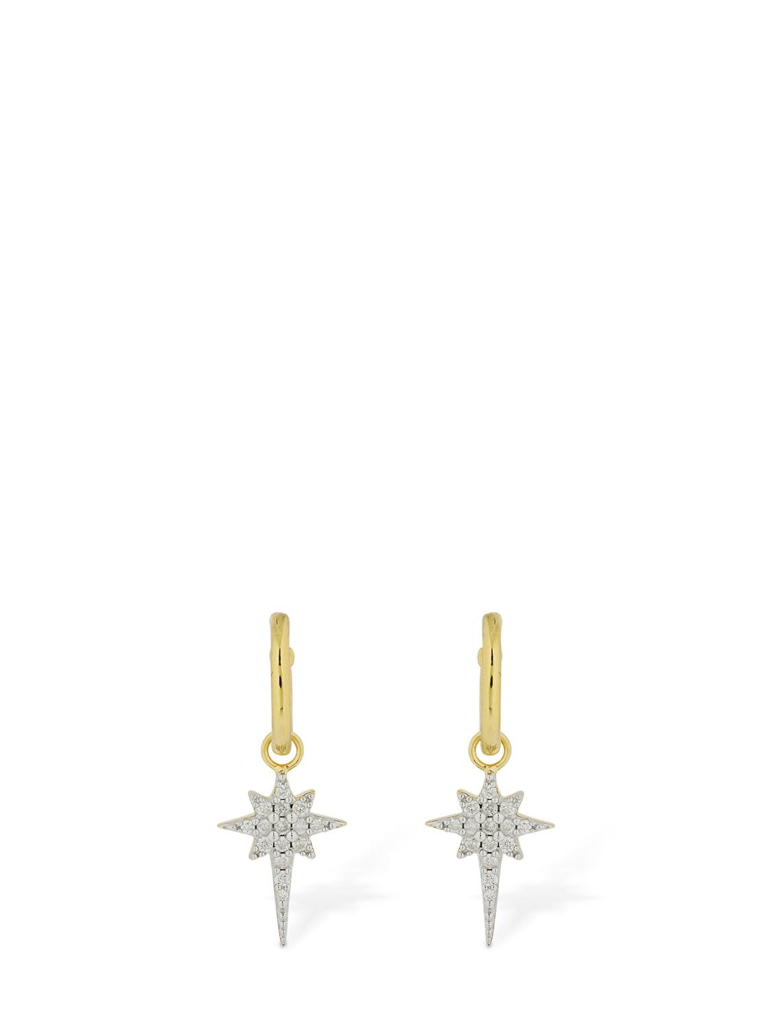 Sophie Lis 22kt Fallen Star Earrings W/ Diamonds In Gold,crystal