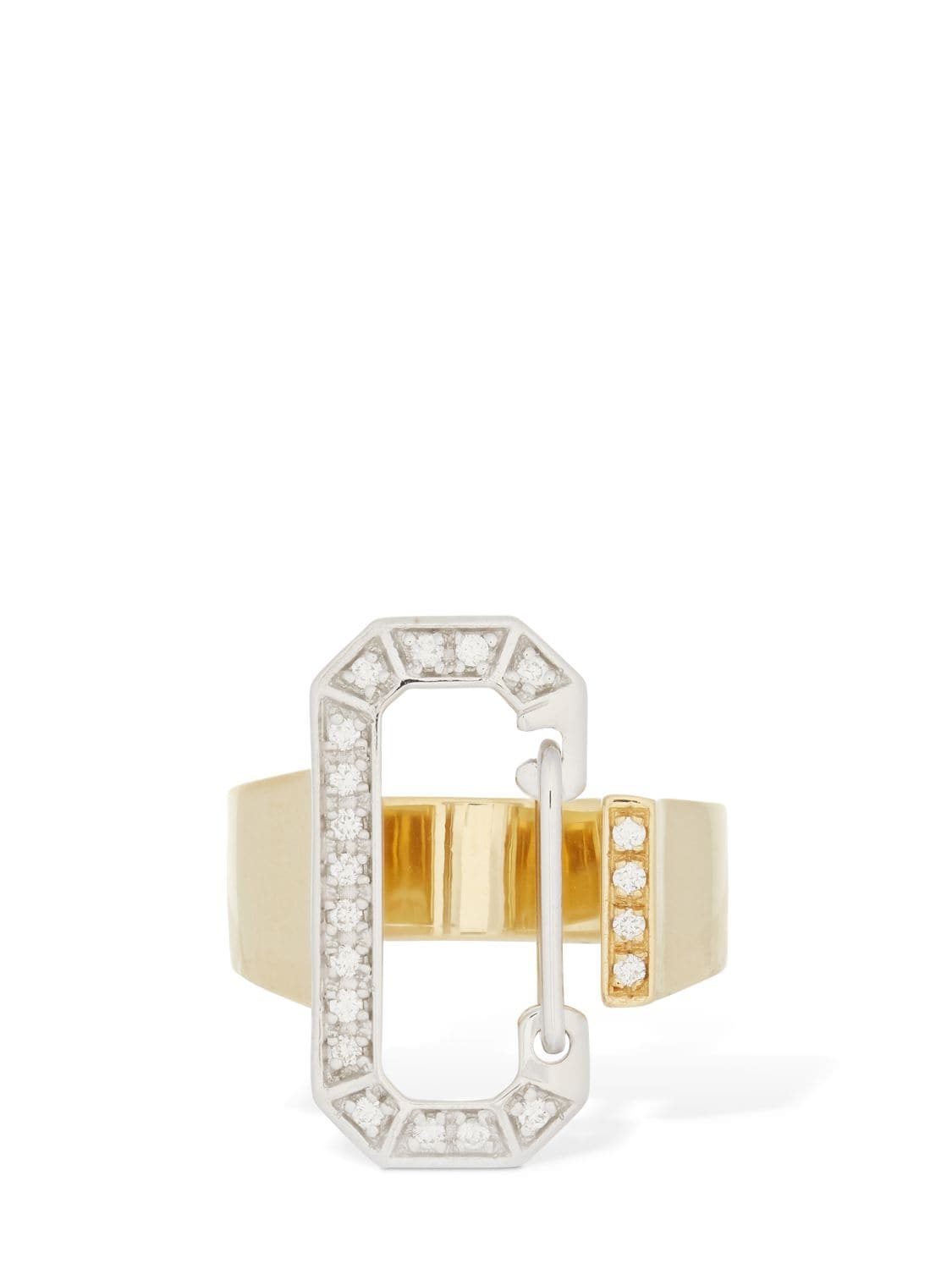 Eéra Special Order - Eera Diamond Paved Ring In 18k Yellow Gold In Gold,crystal