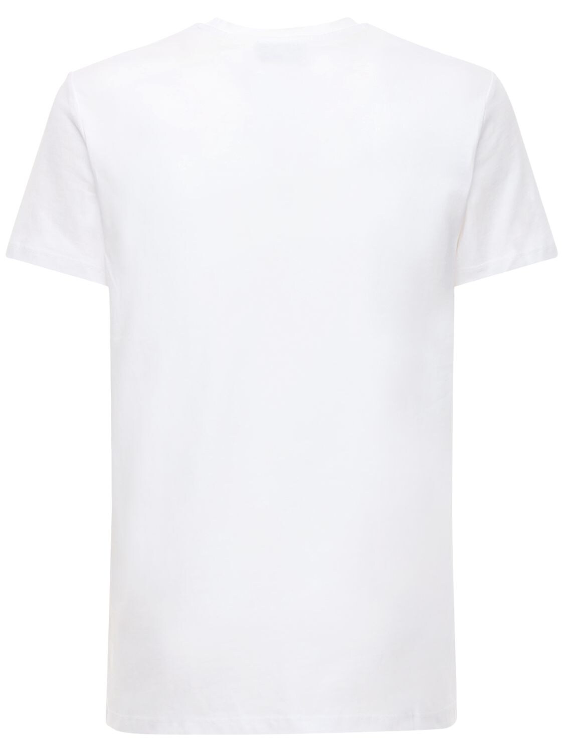 Shop A.p.c. Flocked Logo Organic Cotton T-shirt In White,navy