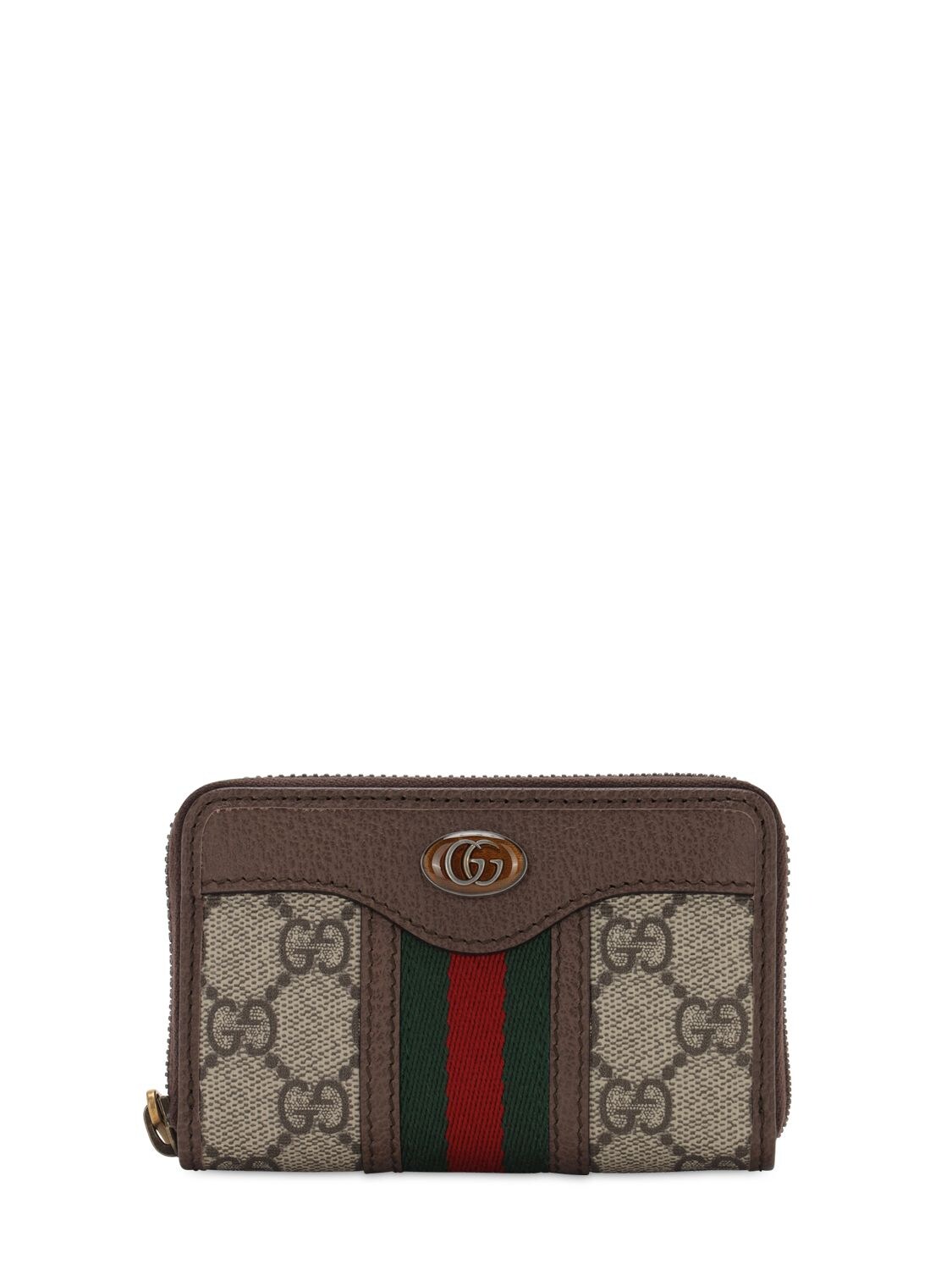GUCCI GG CANVAS & LEATHER ZIP CARD HOLDER,72IGZF038-ODC0NQ2
