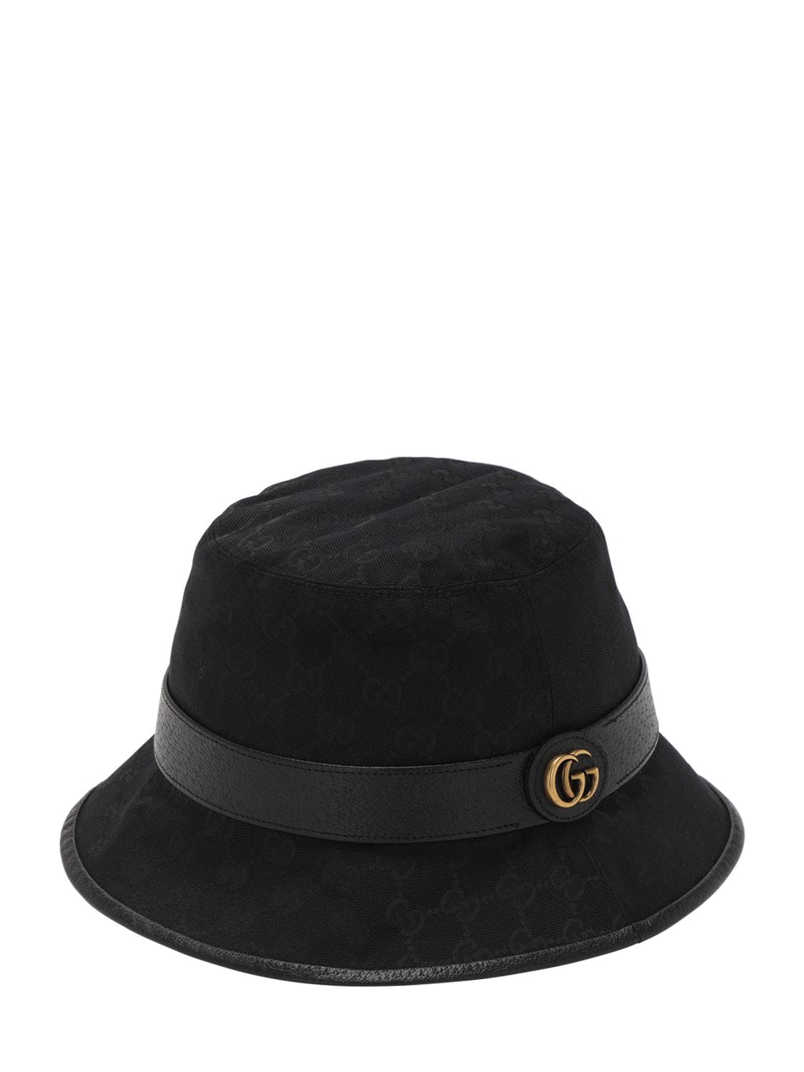 Gucci Gg-monogram Leather-trim Bucket Hat In Black | ModeSens