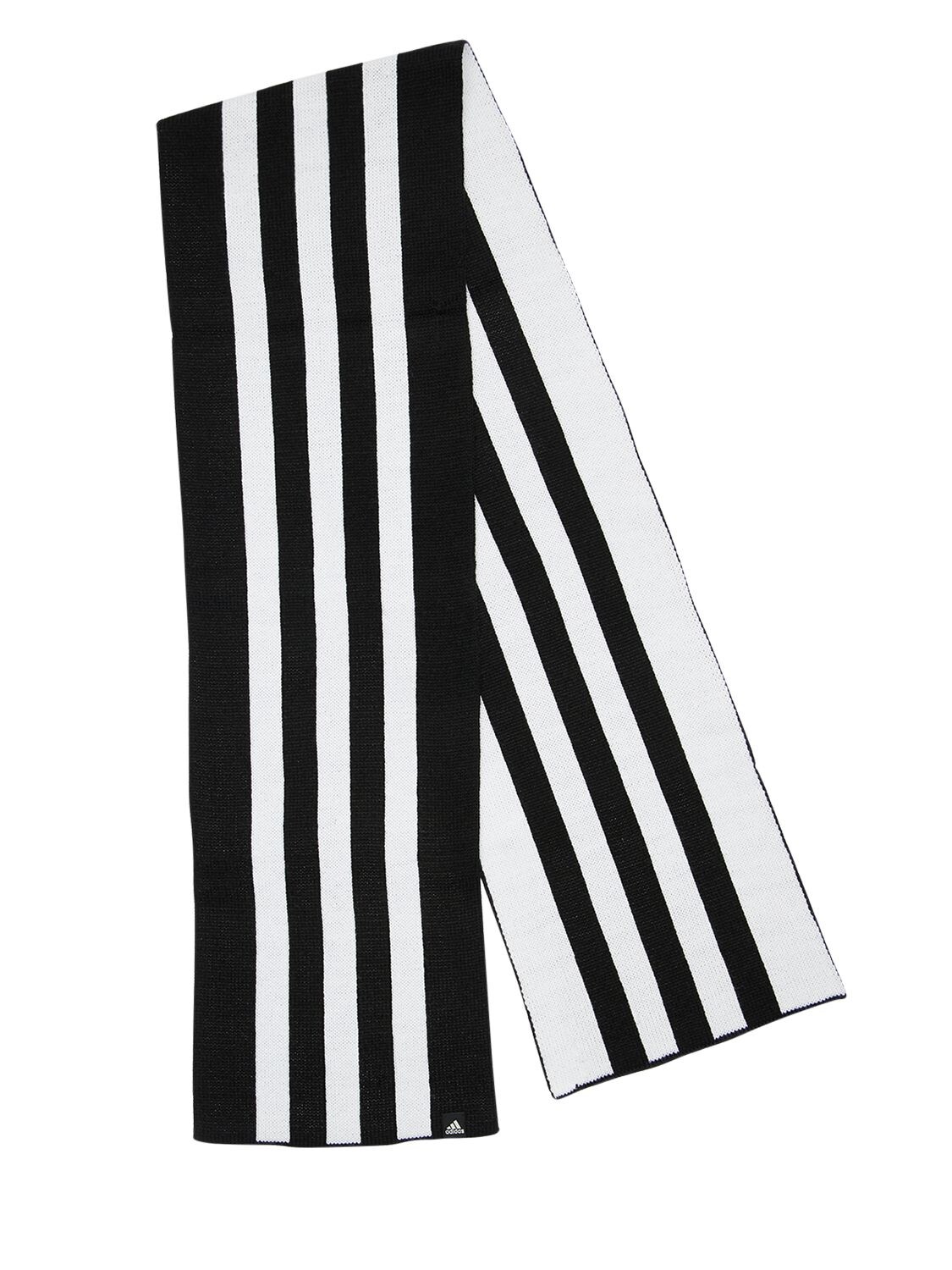Adidas Originals 3 Stripes Scarf In Black,white