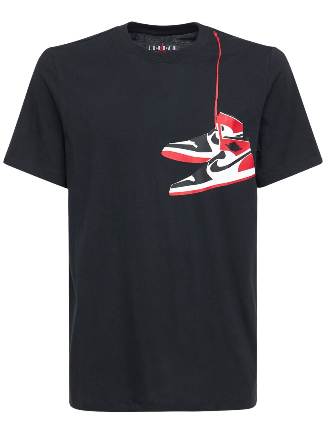 Nike Jordan Aj1 Shoe Print Cotton T-shirt In Black
